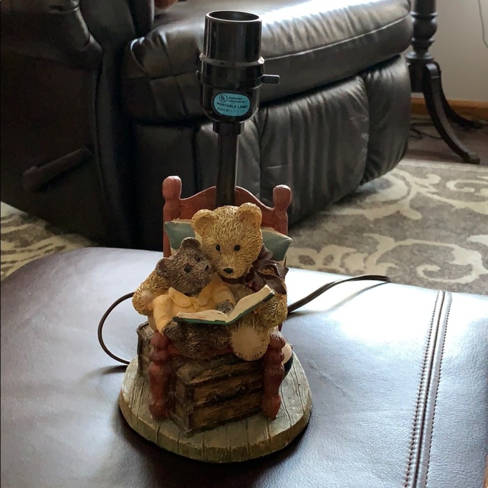 Vintage Adorable mama and baby reading lamp